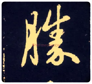 胜毛笔行书写法,摘自元赵孟頫天冠山诗帖