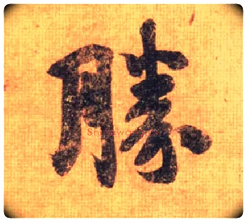 勝毛笔行书写法,摘自唐摹本王羲之姨母帖