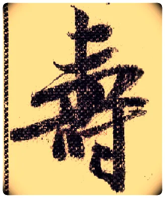 壽毛笔行书写法,摘自宋米芾蜀素帖