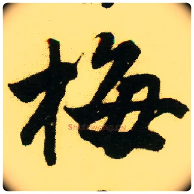 梅毛笔行书写法,摘自明唐寅落花诗册