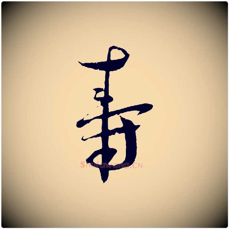 壽毛笔行书写法,摘自宋代蔡襄与当世帖