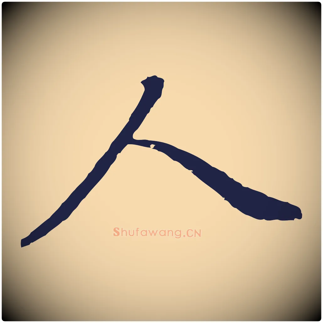 人毛笔行书写法,摘自明代董其昌跋孝经