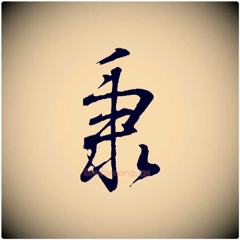 秉毛笔行书写法,摘自东晋王羲之临锺繇千字文