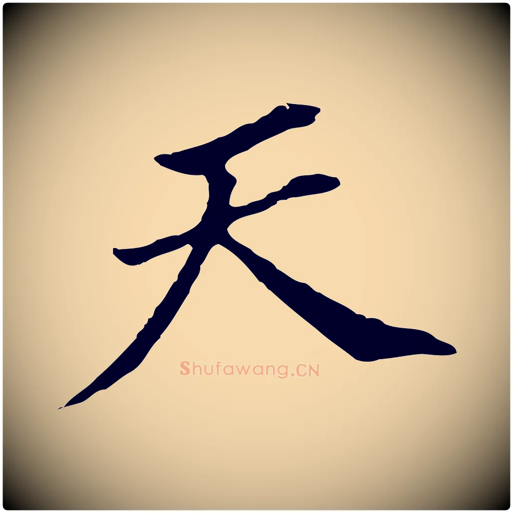 天毛笔行书写法,摘自明代董其昌跋孝经