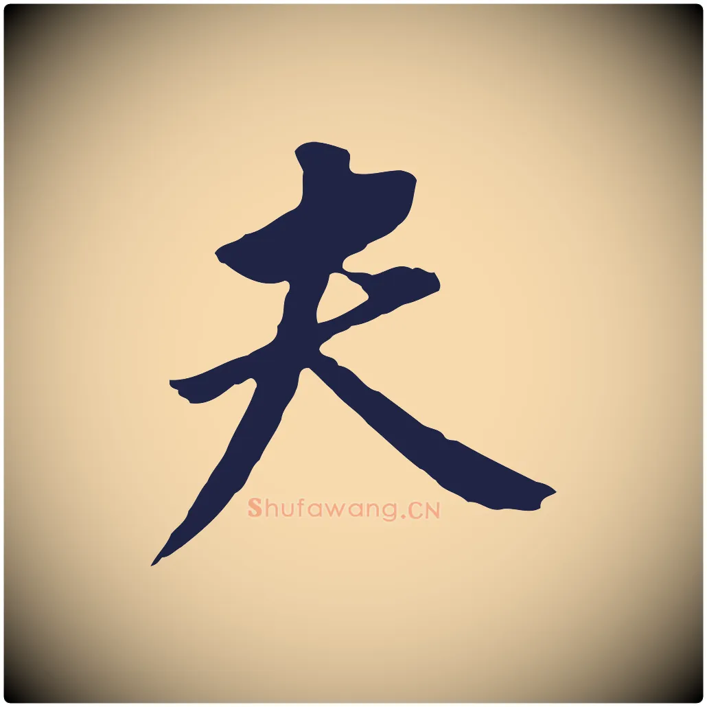 夫毛笔行书写法,摘自明代董其昌跋孝经