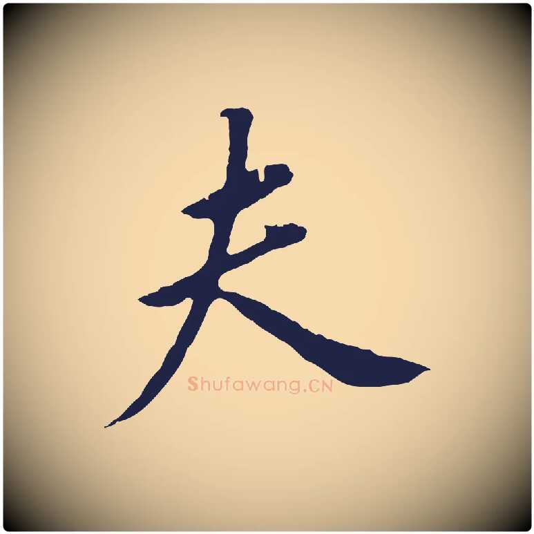夫毛笔行书写法,摘自明代董其昌跋孝经