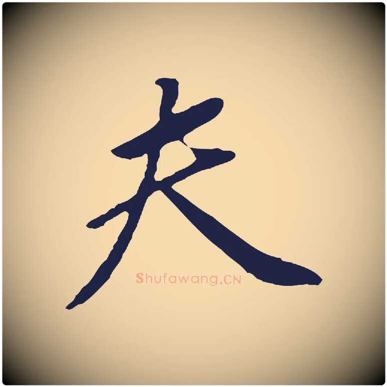 夫毛笔行书写法,摘自明代董其昌跋孝经