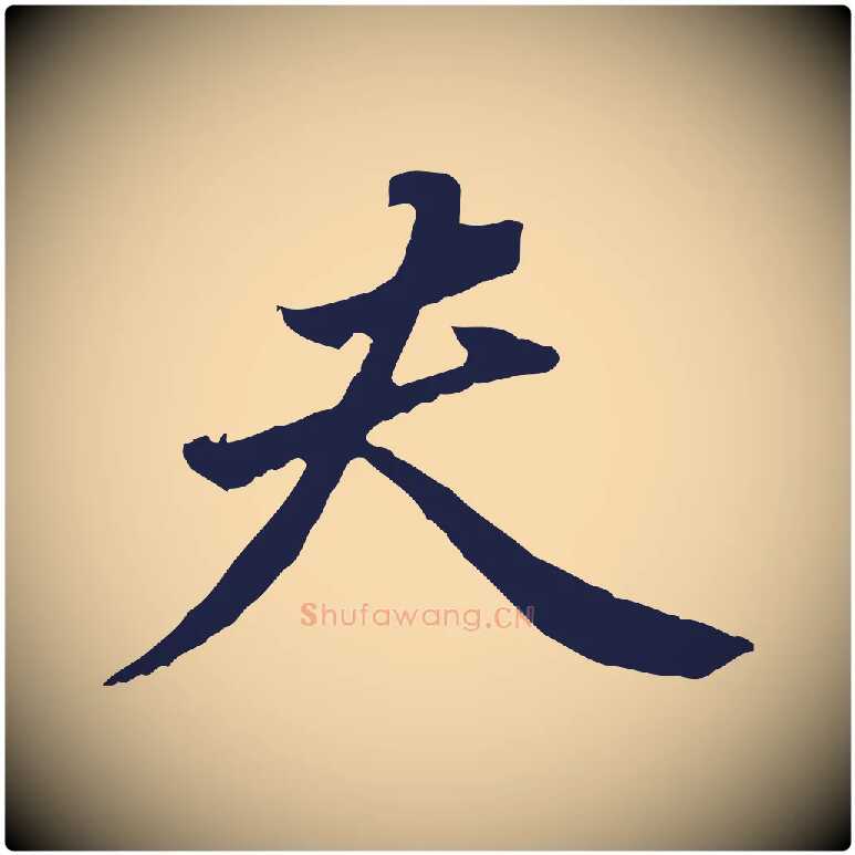 夫毛笔行书写法,摘自明代董其昌跋孝经