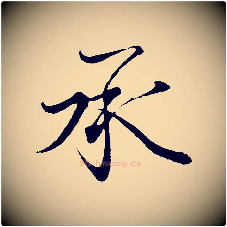 承毛笔行书写法,摘自东晋王羲之临锺繇千字文