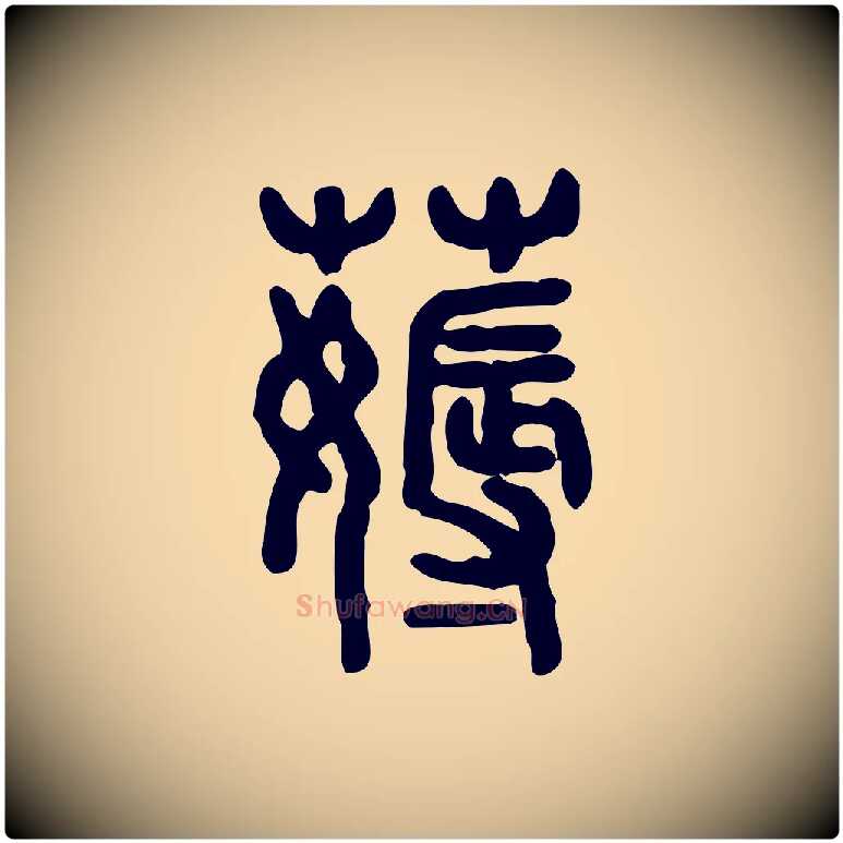 薅毛笔行楷写法,摘自东汉许慎说文解字