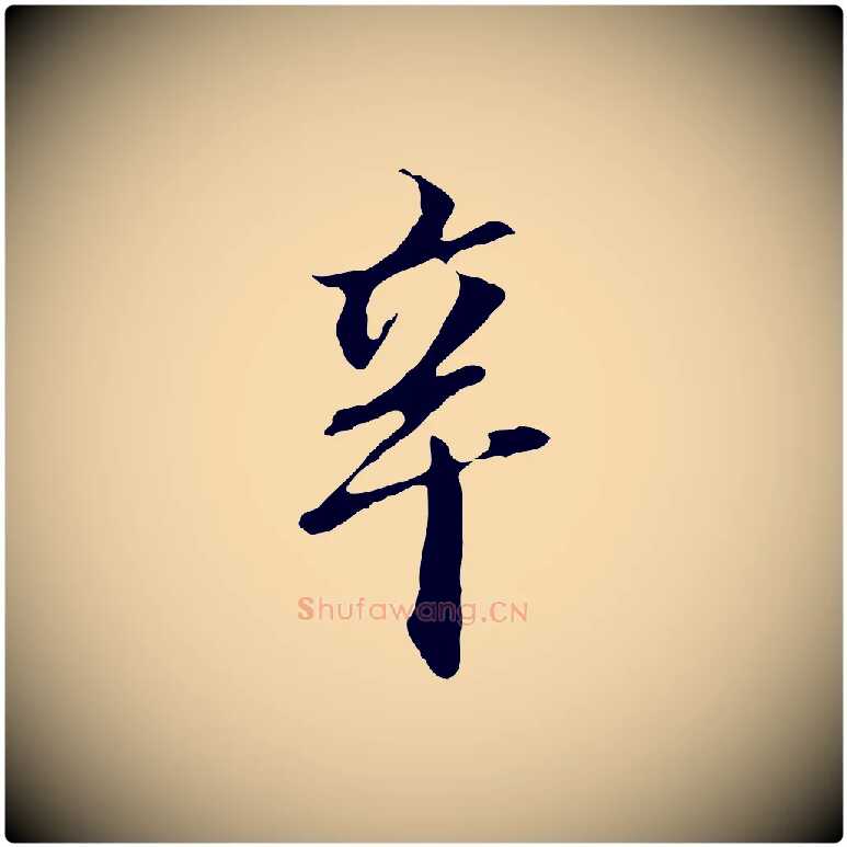 辛毛笔行书写法,摘自明代董其昌跋孝经