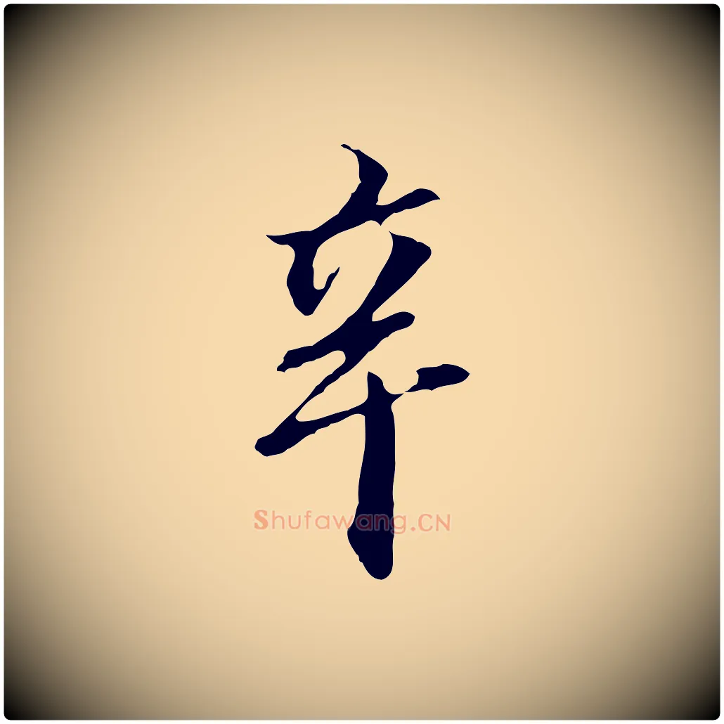 辛毛笔行书写法,摘自明代董其昌跋孝经