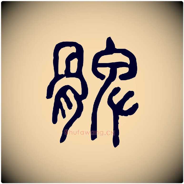 髀毛笔行楷写法,摘自东汉许慎说文解字