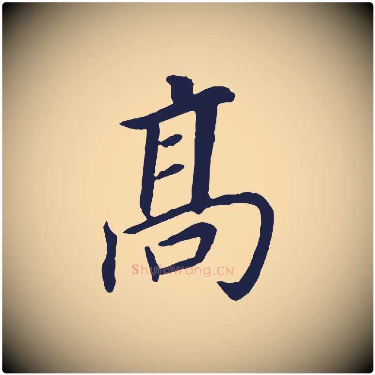 高毛笔行书写法,摘自明代董其昌跋孝经