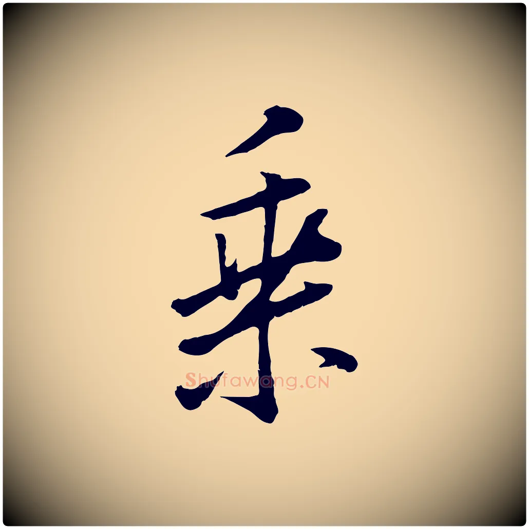 乘毛笔行书写法,摘自明代董其昌仿米南宫