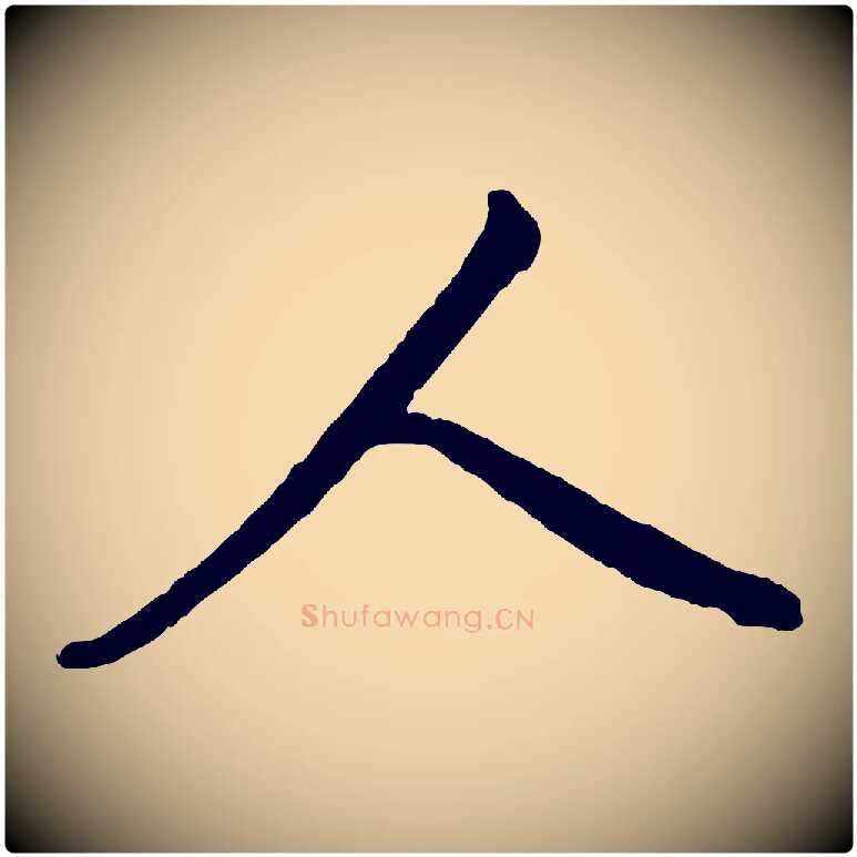 人毛笔行书写法,摘自明代董其昌仿米南宫