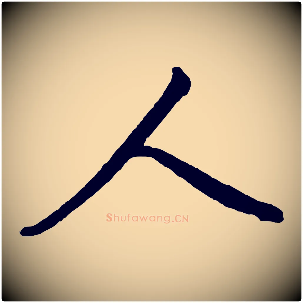 人毛笔行书写法,摘自明代董其昌仿米南宫