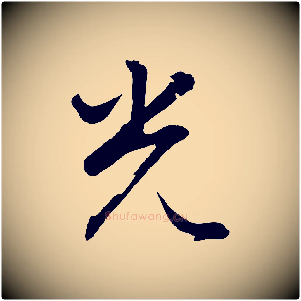 光毛笔行书写法,摘自明代董其昌仿米南宫