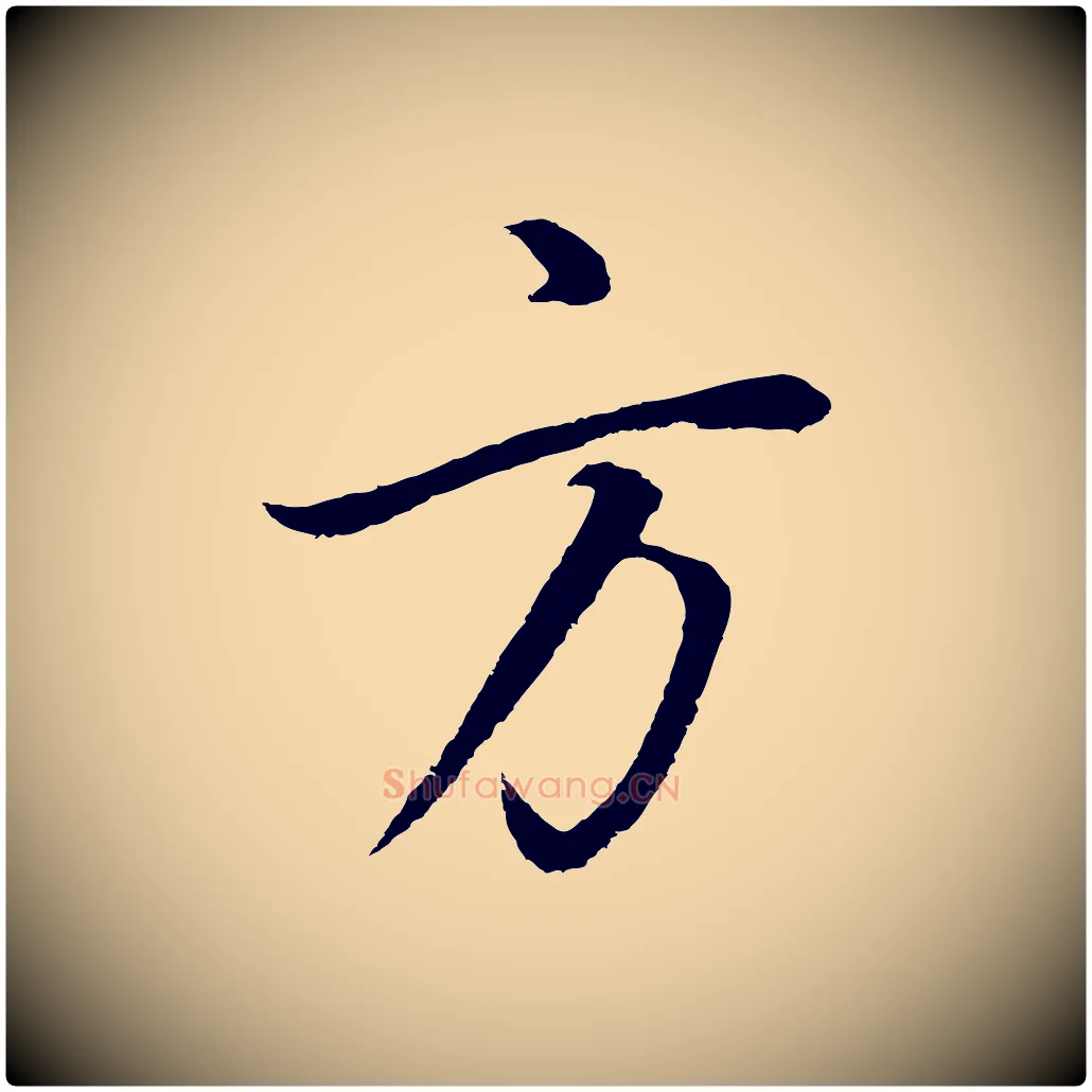 方毛笔行书写法,摘自明代董其昌仿米南宫
