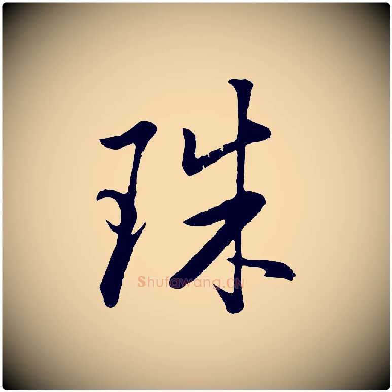 珠毛笔行书写法,摘自明代董其昌仿米南宫