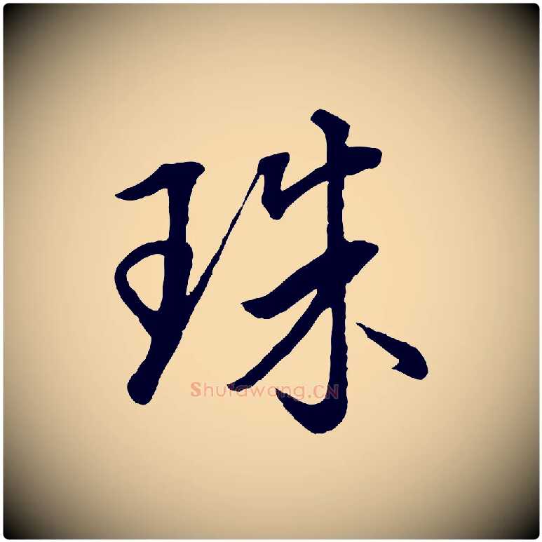 珠毛笔行书写法,摘自明代董其昌仿米南宫