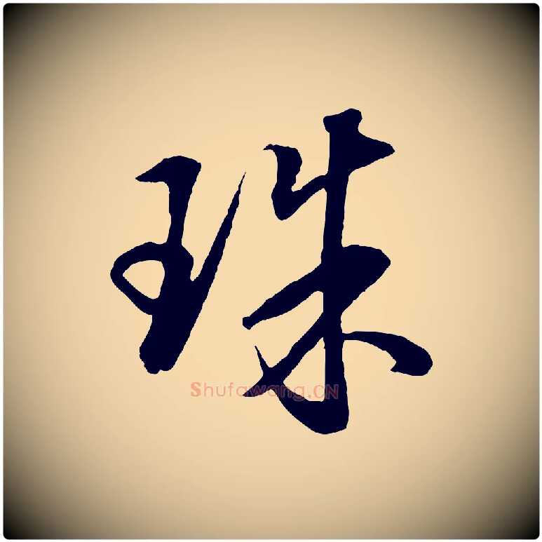 珠毛笔行书写法,摘自明代董其昌仿米南宫