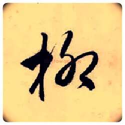 柳毛笔行书写法,摘自明唐寅吴门避暑诗