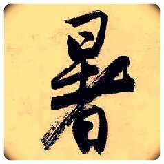 暑毛笔行书写法,摘自明唐寅吴门避暑诗