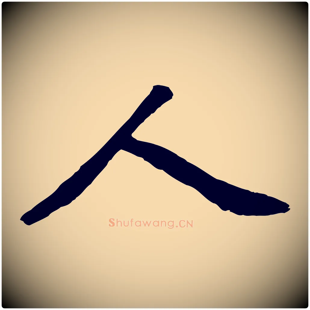 人毛笔行书写法,摘自明代董其昌仿苏文忠公