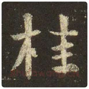 王羲之毛笔行书桂字的写法,摘自王羲之书法作品圣教序