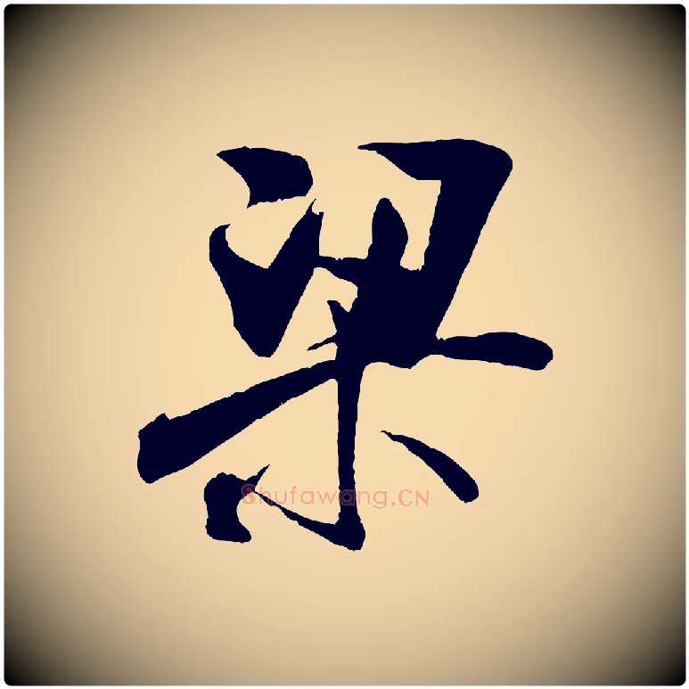 梁毛笔行书写法,摘自宋代米芾适意帖