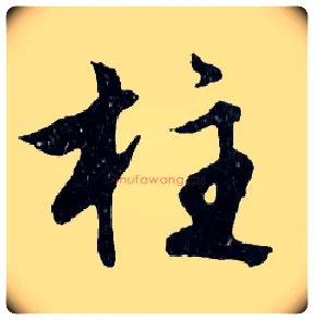 柱毛笔行书写法,摘自明文徵明滕王阁记行草册页