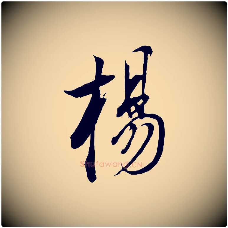 楊毛笔行书写法,摘自明代董其昌书古人诗