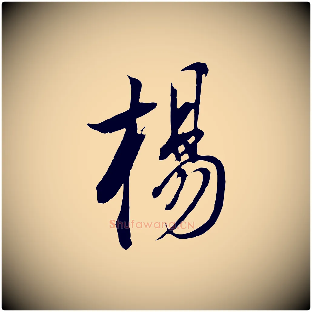 楊毛笔行书写法,摘自明代董其昌书古人诗