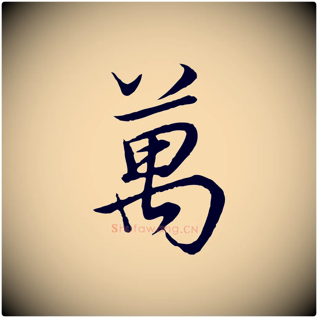 萬毛笔行书写法,摘自明代董其昌邵康节先生自着无名公