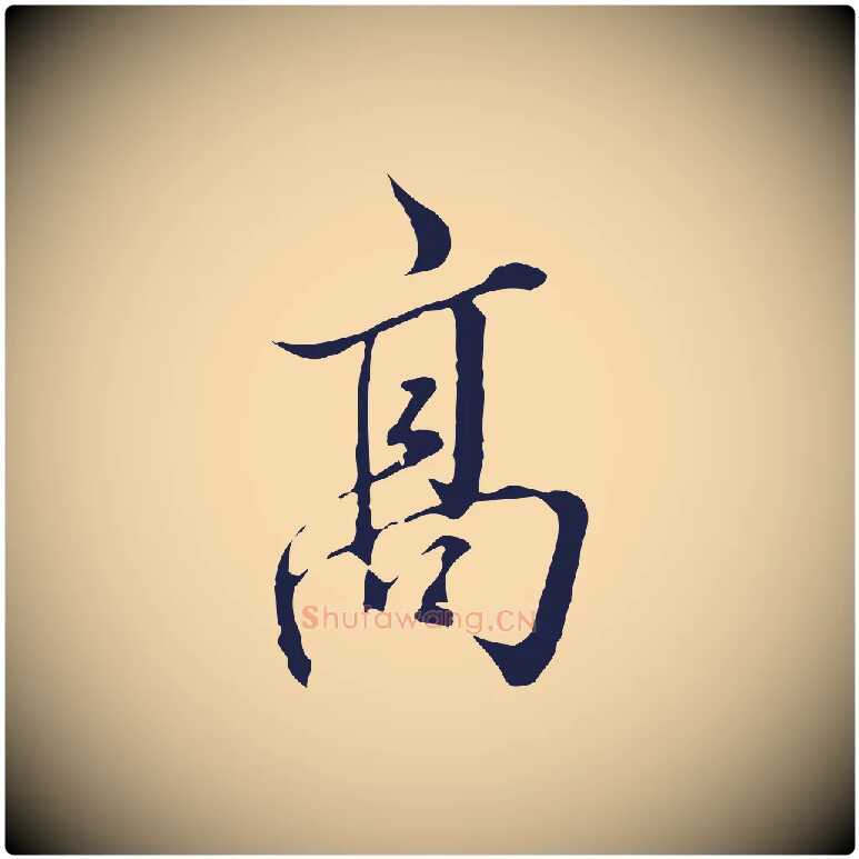 高毛笔行书写法,摘自明代董其昌书古人诗